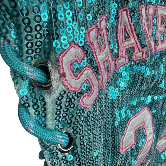 Shane Justin 20 Teal Sequin Bodycon Lace-Up Dress S Polyester/Spandex - Picture 11 of 12